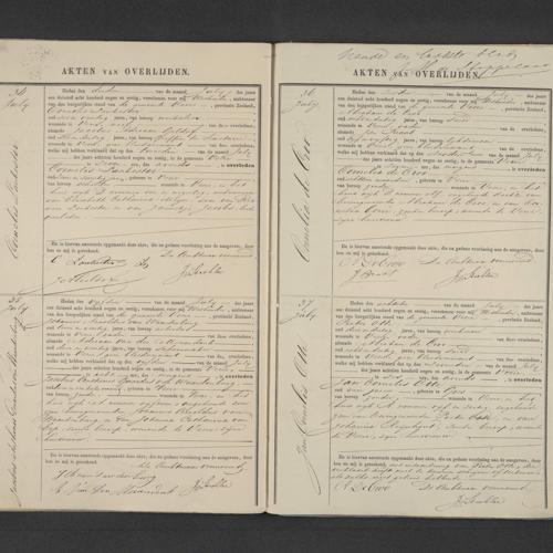 Civil registry of deaths, Veere, 1869, records 34-37
