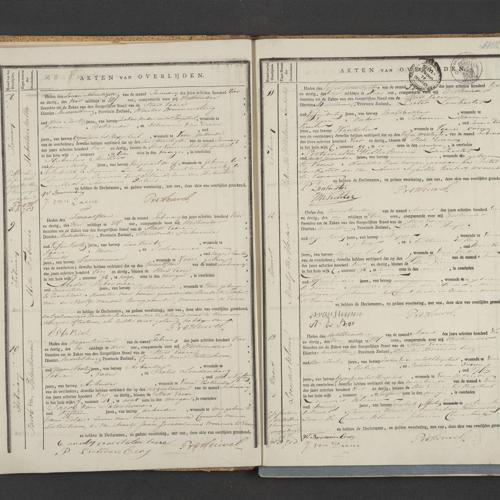 Civil registry of deaths, Veere, 1834, records 8-13