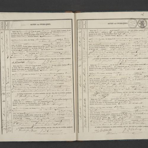 Civil registry of deaths, Veere, 1838, records 38-43