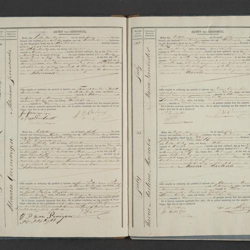 Civil registry of births, Veere, 1841, records 30-33