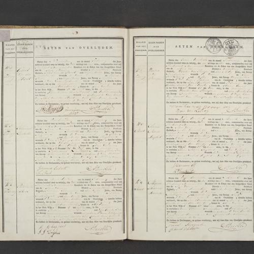 Civil registry of deaths, Veere, 1822, records 4-9