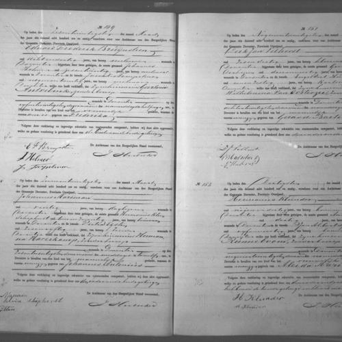 Civil registry of births, Deventer, 1866, records 149-152