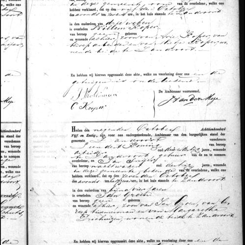 Civil registry of deaths, Zandvoort, 1865, records 9-10