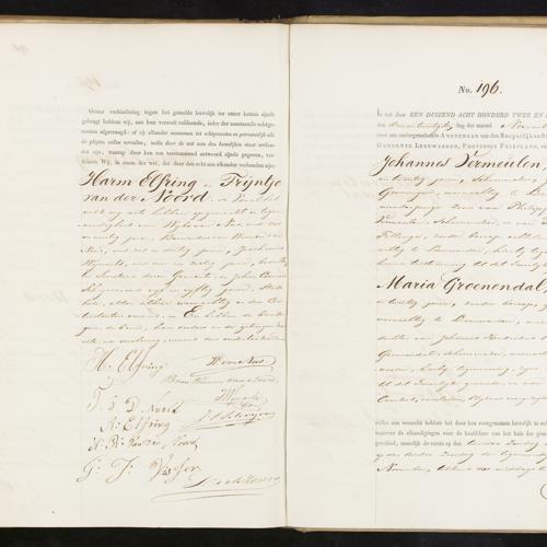 Civil registry of marriages, Leeuwarden, 1862, records 195-196