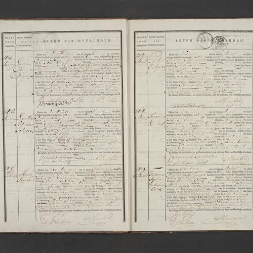 Civil registry of deaths, Veere, 1817, records 4-9