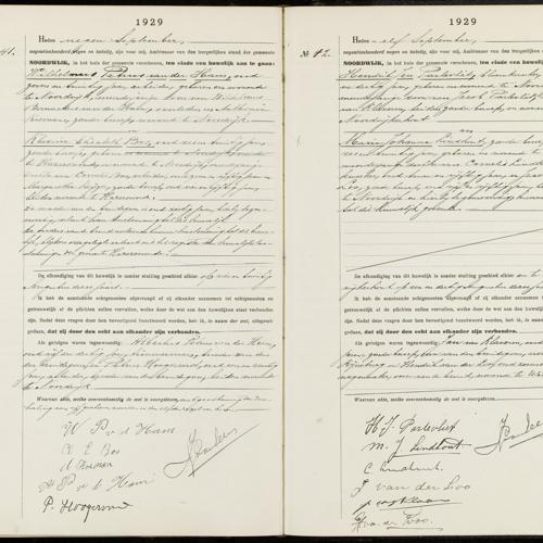 Civil registry of marriages, Noordwijk, 1929, records 41-42