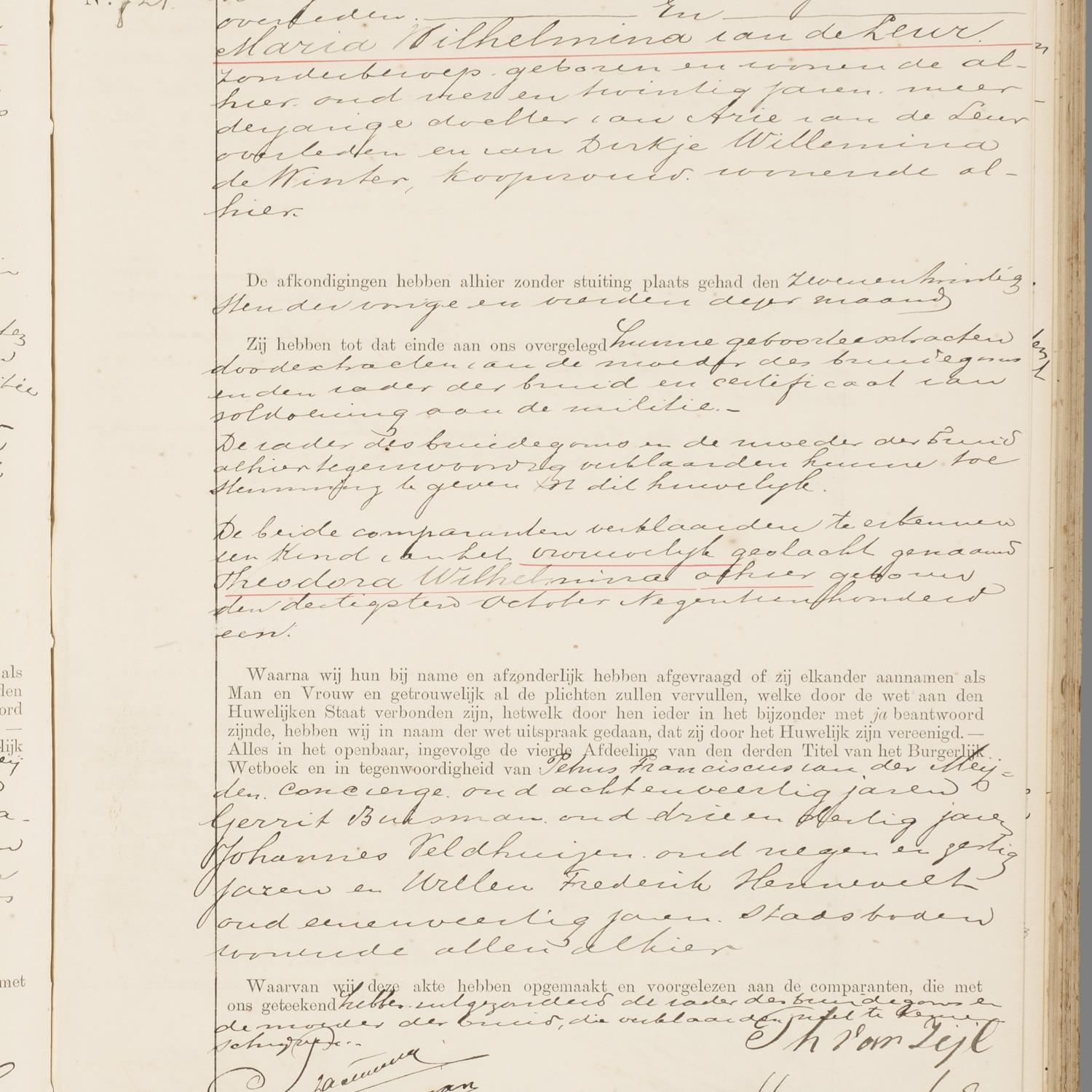 Civil registry of marriages, Utrecht, 1904, record 721