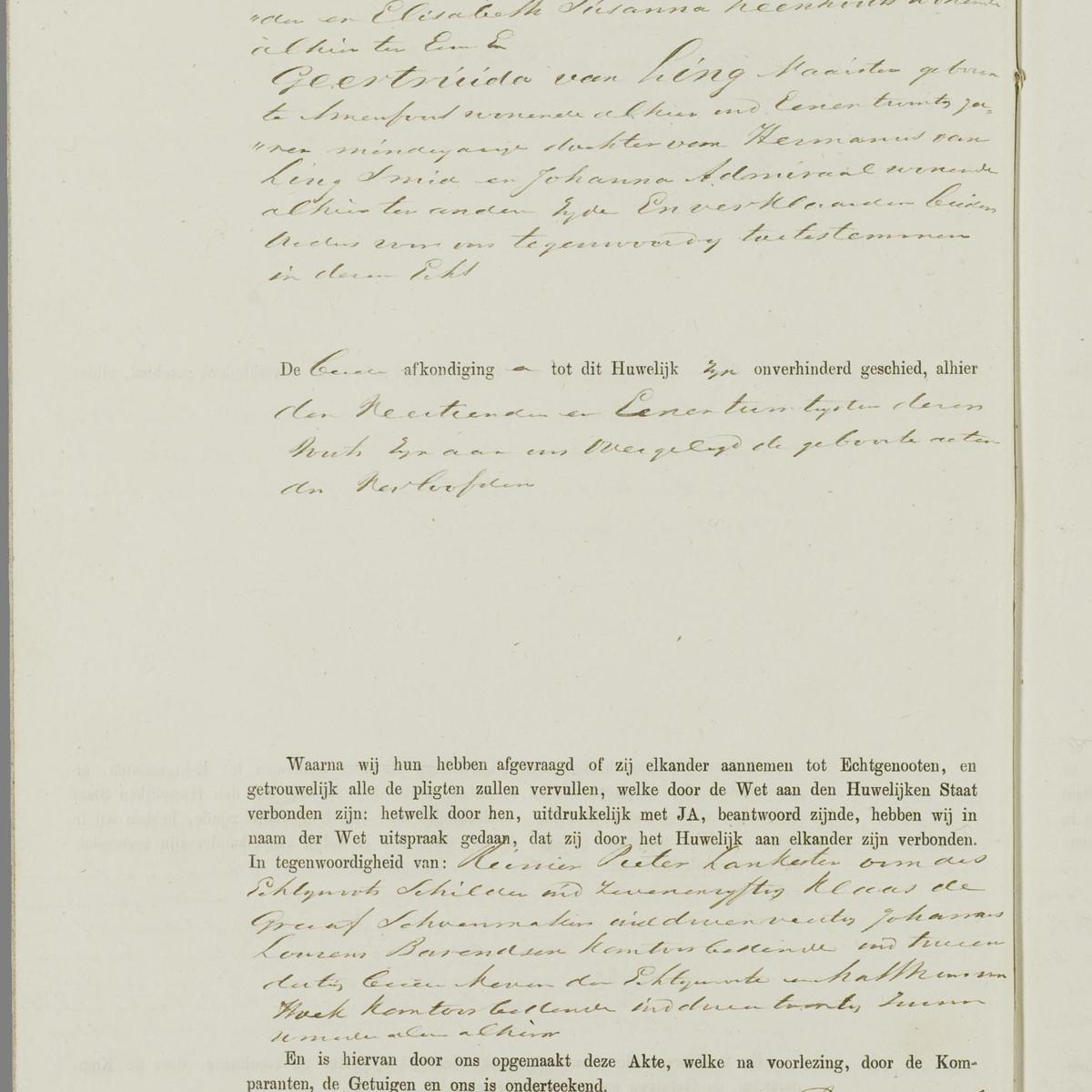 Civil registry of marriages, Amsterdam, 1873, sheet 81v