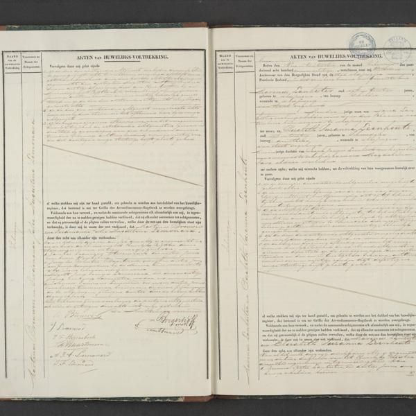Civil registry of marriages, Vlissingen, 1847, records 1-2