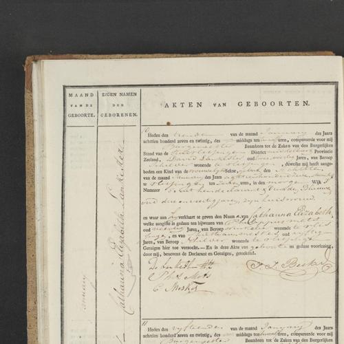 Civil registry of births, Vlissingen, 1827, records 10-13