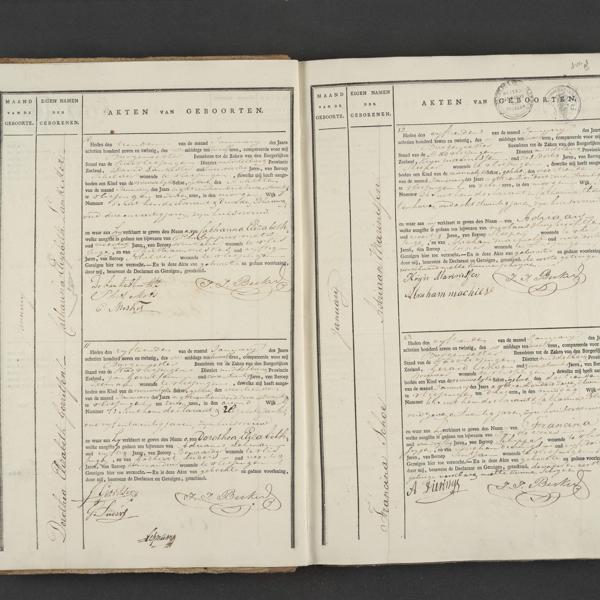 Civil registry of births, Vlissingen, 1827, records 10-13