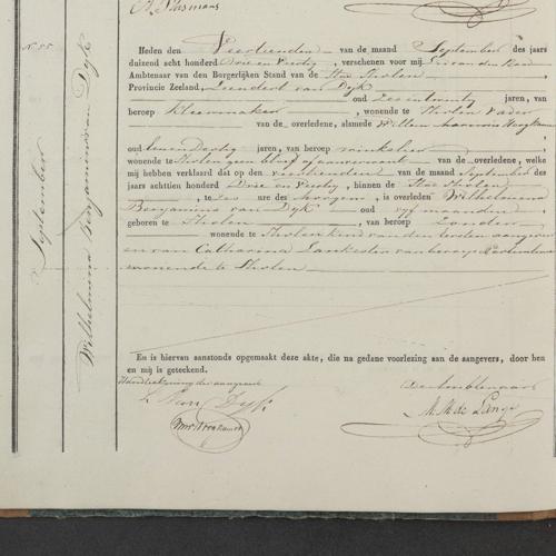 Civil registry of deaths, Tholen, 1843, records 54-57