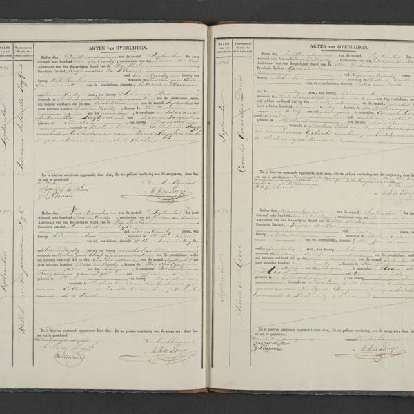 Civil registry of deaths, Tholen, 1843, records 54-57