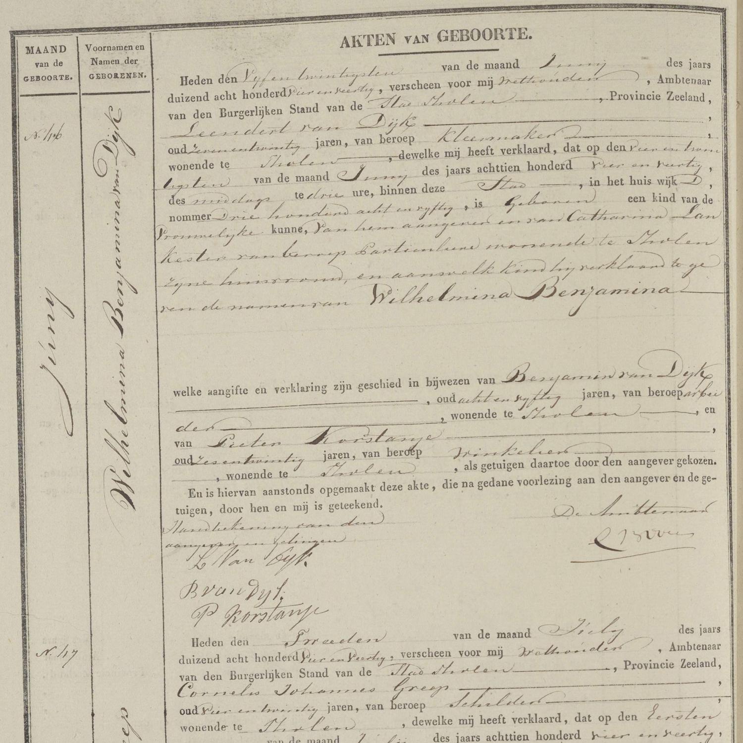 Civil registry of births, Tholen, 1844, records 46-49