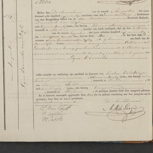 Civil registry of births, Tholen, 1845, records 58-61