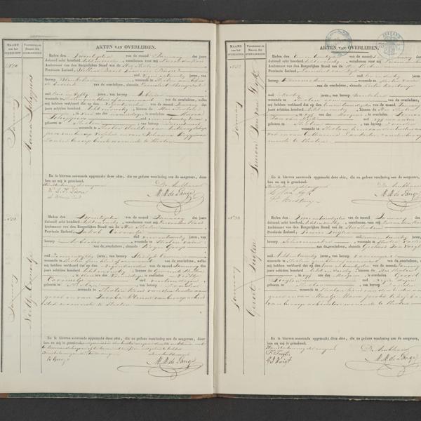 Civil registry of deaths, Tholen, 1848, records 30-33