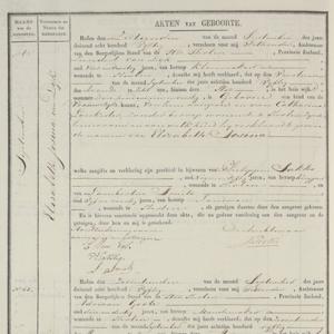 Civil registry of births, Tholen, 1850, records 62-65