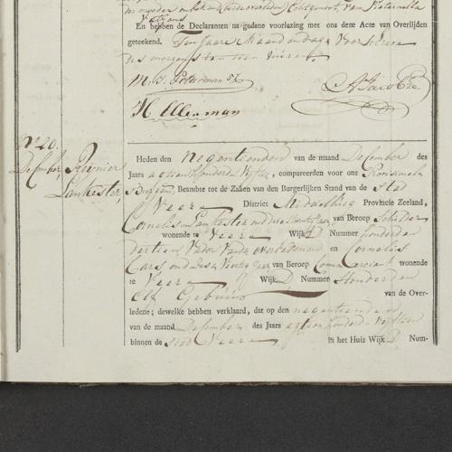 Civil registry of deaths, Veere, 1815, records 18-20