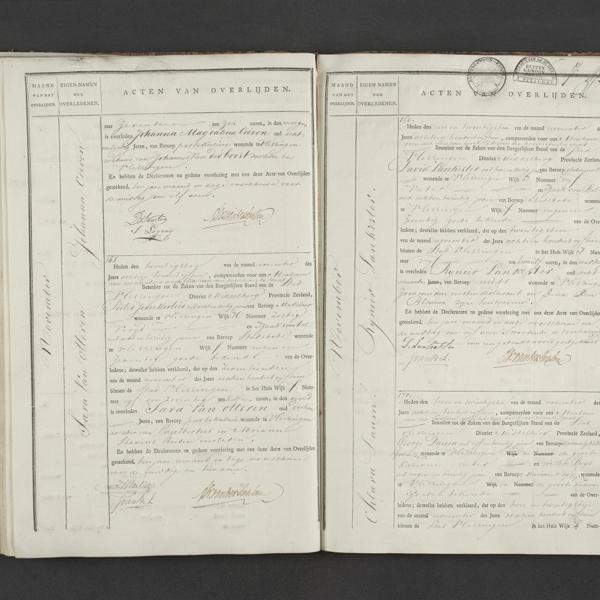 Civil registry of deaths, Vlissingen, 1815, records 167-170