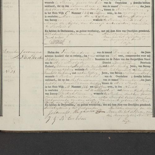 Civil registry of deaths, Tholen, 1824, records 46-51