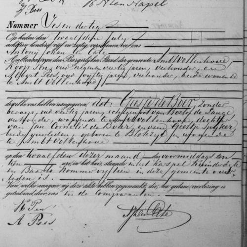 Civil registry of deaths, Ambt Vollenhove, 1865, records 33-36