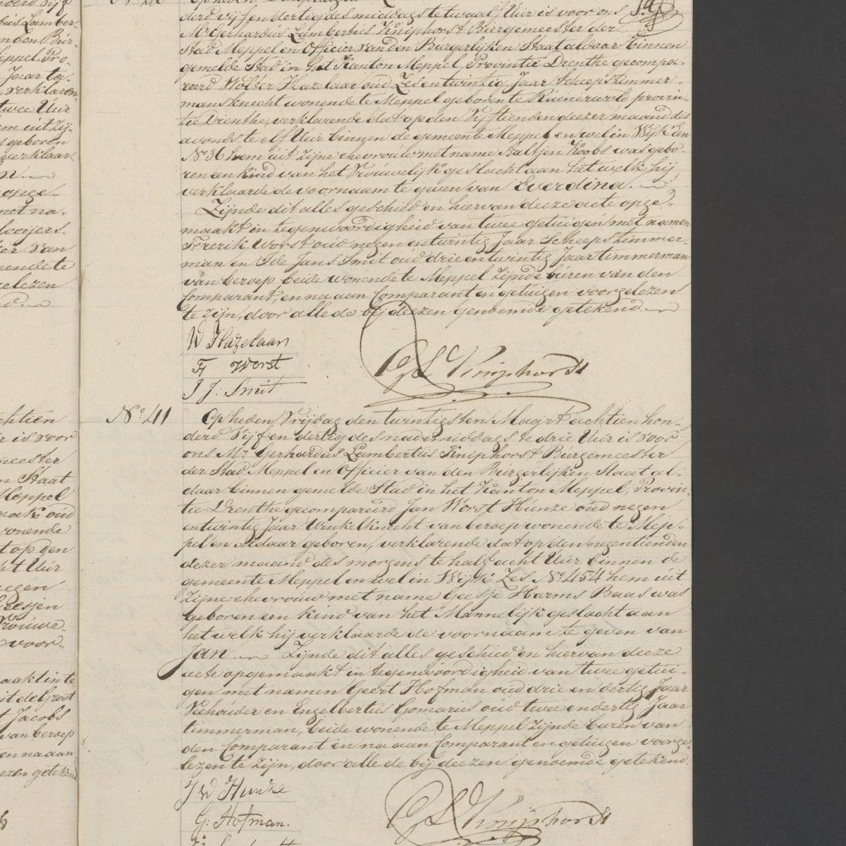 Civil registry of births, Meppel, 1835, records 40-41