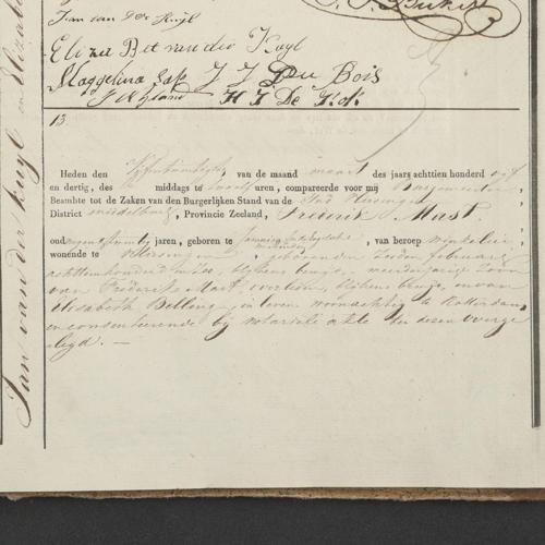 Civil registry of marriages, Vlissingen, 1835, records 12-13