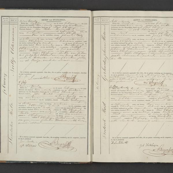 Civil registry of deaths, Vlissingen, 1842, records 26-29