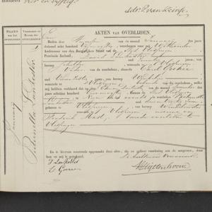 Civil registry of deaths, Vlissingen, 1855, record 1