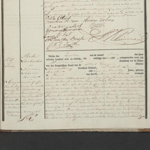 Civil registry of marriages, Veere, 1828, records 3-5