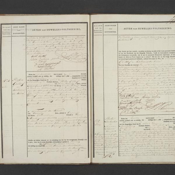 Civil registry of marriages, Veere, 1828, records 3-5