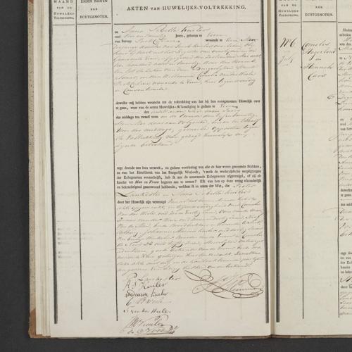 Civil registry of marriages, Veere, 1828, records 5-6