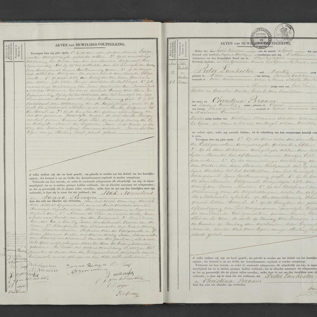 Civil registry of marriages, Goes, 1839, records 7-8