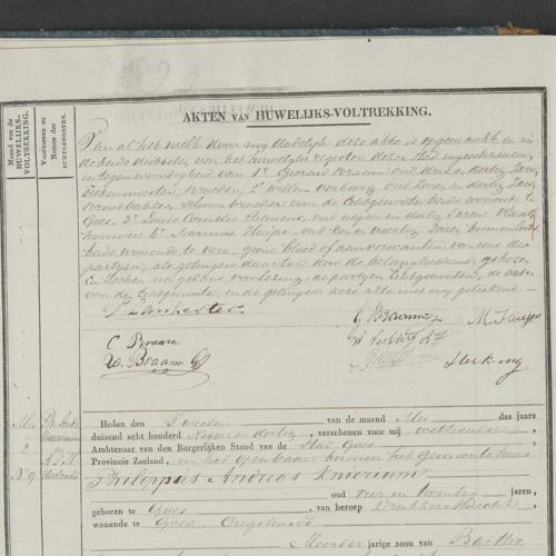 Civil registry of marriages, Goes, 1839, records 8-10