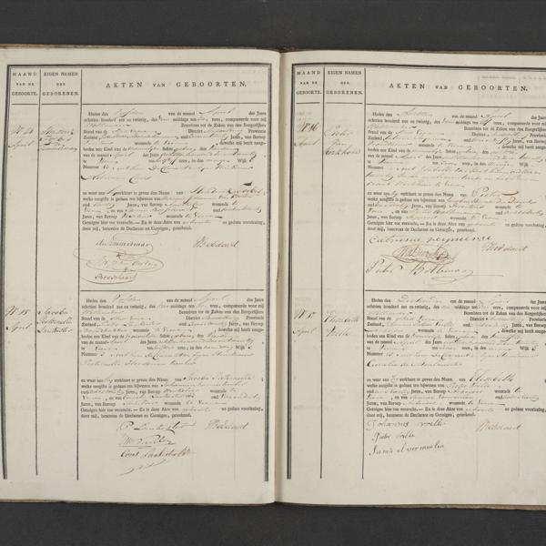 Civil registry of births, Veere, 1826, records 14-17