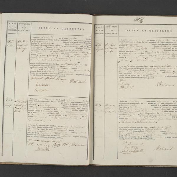 Civil registry of births, Veere, 1827, records 22-25