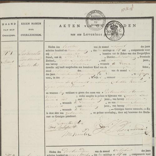 Civil registry of deaths, Veere, 1829, records 49-50