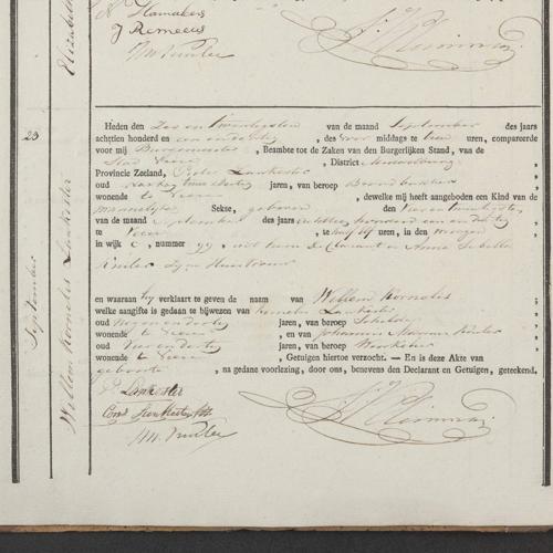 Civil registry of births, Veere, 1831, records 22-25