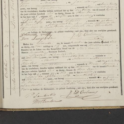 Civil registry of deaths, Veere, 1836, records 41-43