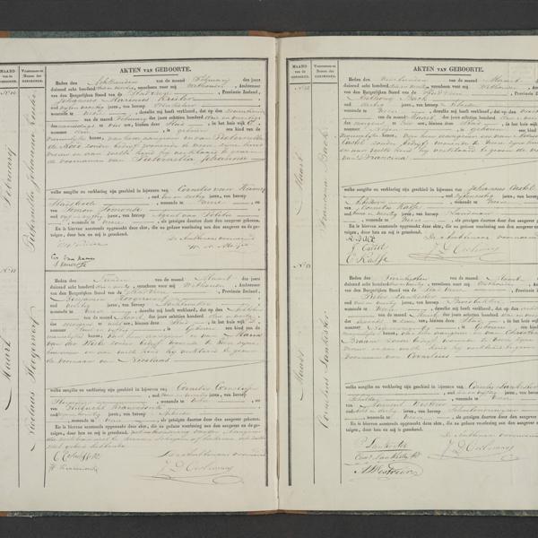 Civil registry of births, Veere, 1843, records 10-13