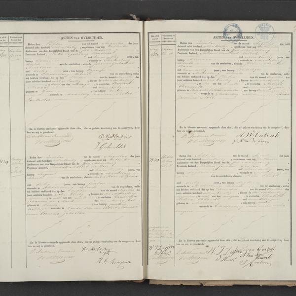 Civil registry of deaths, Middelburg, 1848, records 318-321
