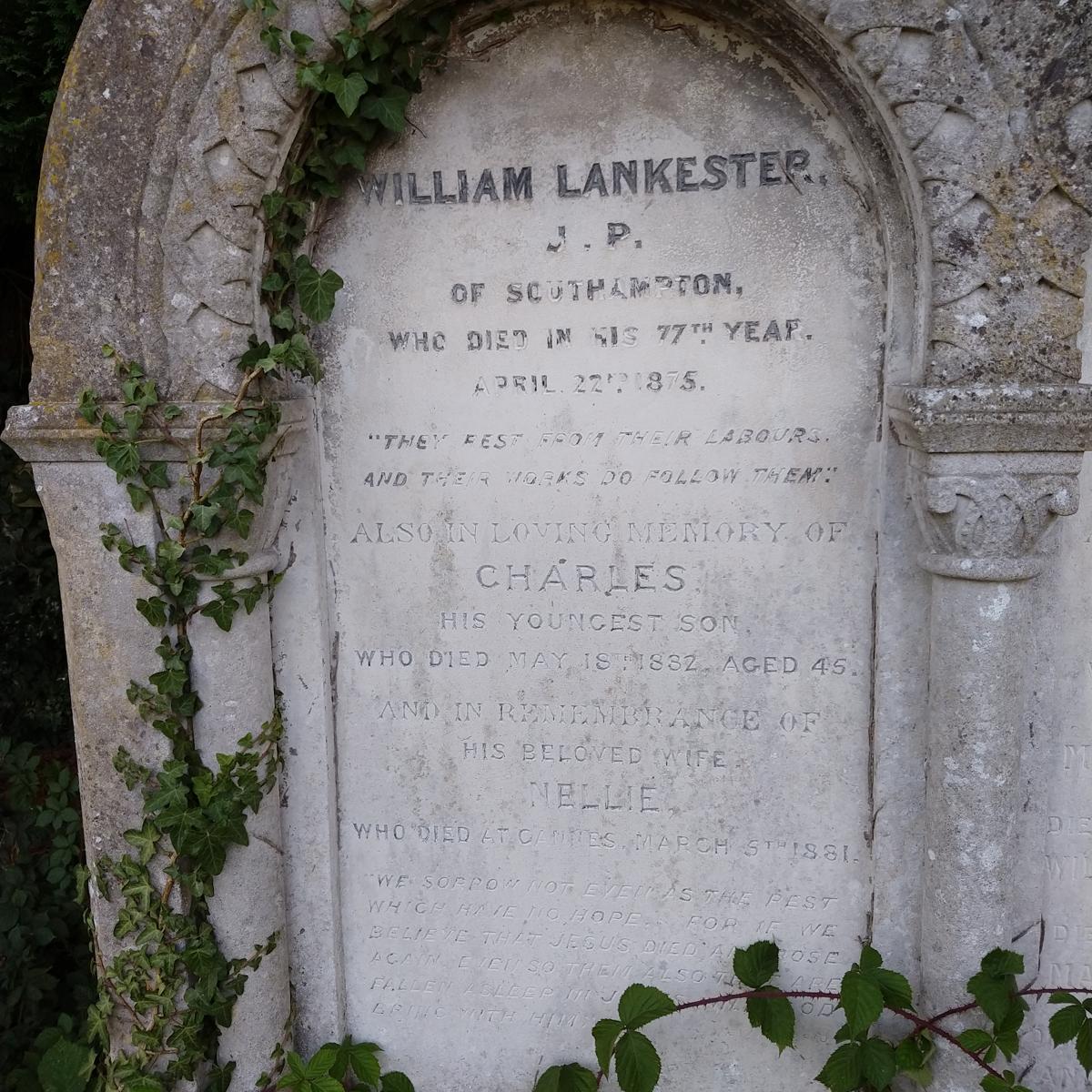 Grave of William Lankester, Charles Lankester, & Nellie