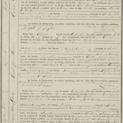 Civil registry of deaths, Tholen, 1838, records 50-55