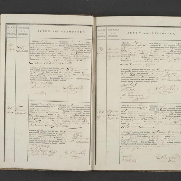 Civil registry of births, Veere, 1824, records 7-10