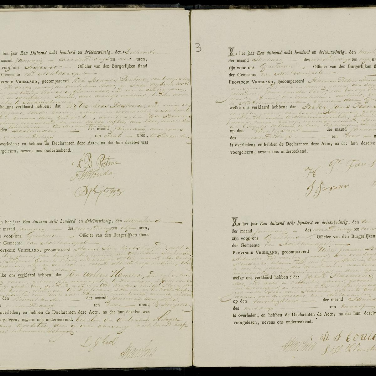 Civil registry of deaths, Achtkarspelen, 1823, sheet 3