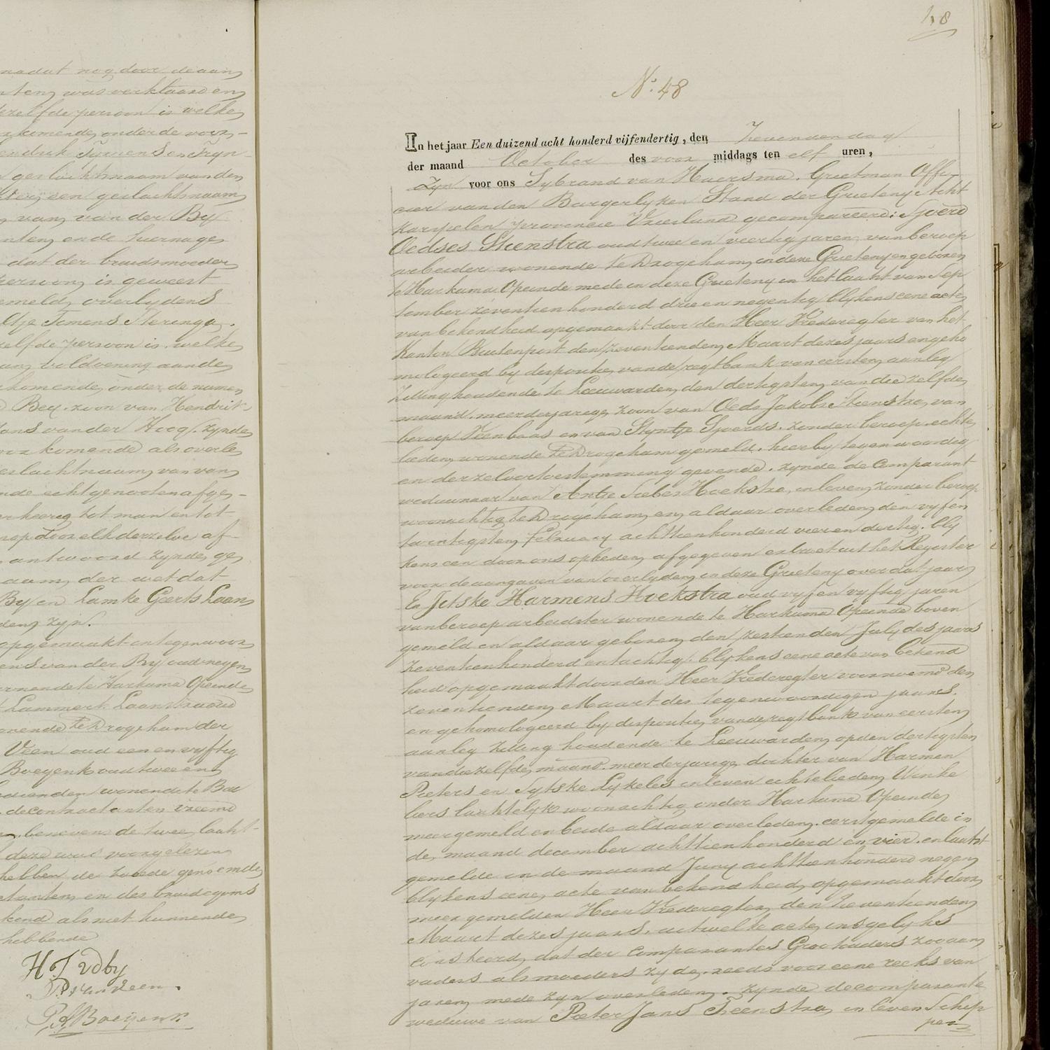 Civil registry of marriages, Achtkarspelen, 1835, records 47-48