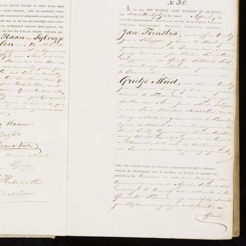 Civil registry of marriages, Leeuwarden, 1870, records 34-35