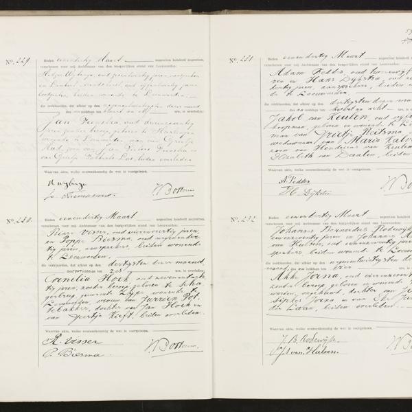Civil registry of deaths, Leeuwarden, 1919, records 229-232