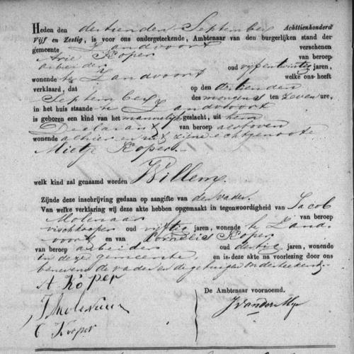 Civil registry of births, Zandvoort, 1865, records 50-51