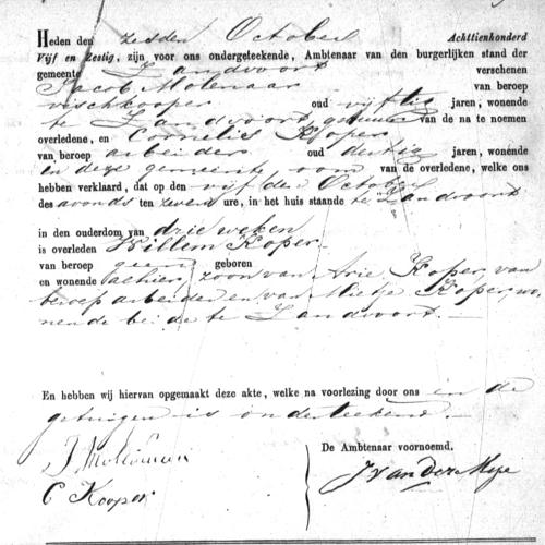 Civil registry of deaths, Zandvoort, 1865, records 9-10